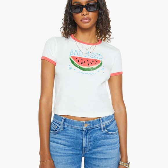 NWT MOTHER The Itty Bitty Cotton Graphic Baby Tee (Bad Seed) - Picture 2 of 5